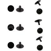 6 Sets Replacement Rivets Button Strap Compatible for Clog Shoe Strap 16mm Size Rivets Repair (Black)