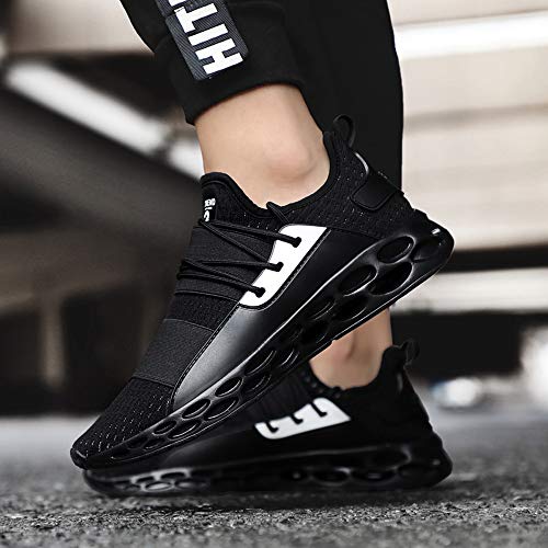 Men's Sneakers Running Lightweight Breathable Casual Sports Shoes Mesh Lace-up Tennis Shoes Air Max Shoes Black
