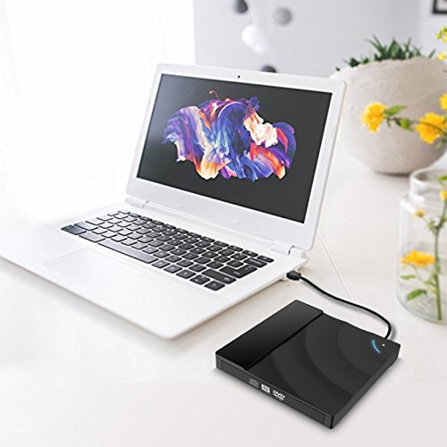Touch Control External DVD CD Drive,High Speed USB 3.0 External DVD CD Burner Superdrive External CD-RW Drive for MacBook/Computer PC/Laptop/Desktp Windows 10/8/7 /Linux/Mac OS