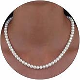 Jeyfull Pearl Necklace for Women - Dainty Round Imitation Pearl Choker necklaces for women