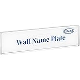 Acrylic 12 Pack Wall Name Plates Holder for Desks, AITEE 2x8 Clear Wall Mount Name Plate Display with 3M Tapes, Floating Door Name Plates Set for Office Home School Classroom Teacher