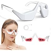 Under-Eye Red Light Therapy Device,Eye Therapy Glasses-Microcurrent Eye Massager Red Light Eye Mask for Eye Bags Dark Circles Puffiness Wrinkles Fine Lines,Relieving Eye Fatigue