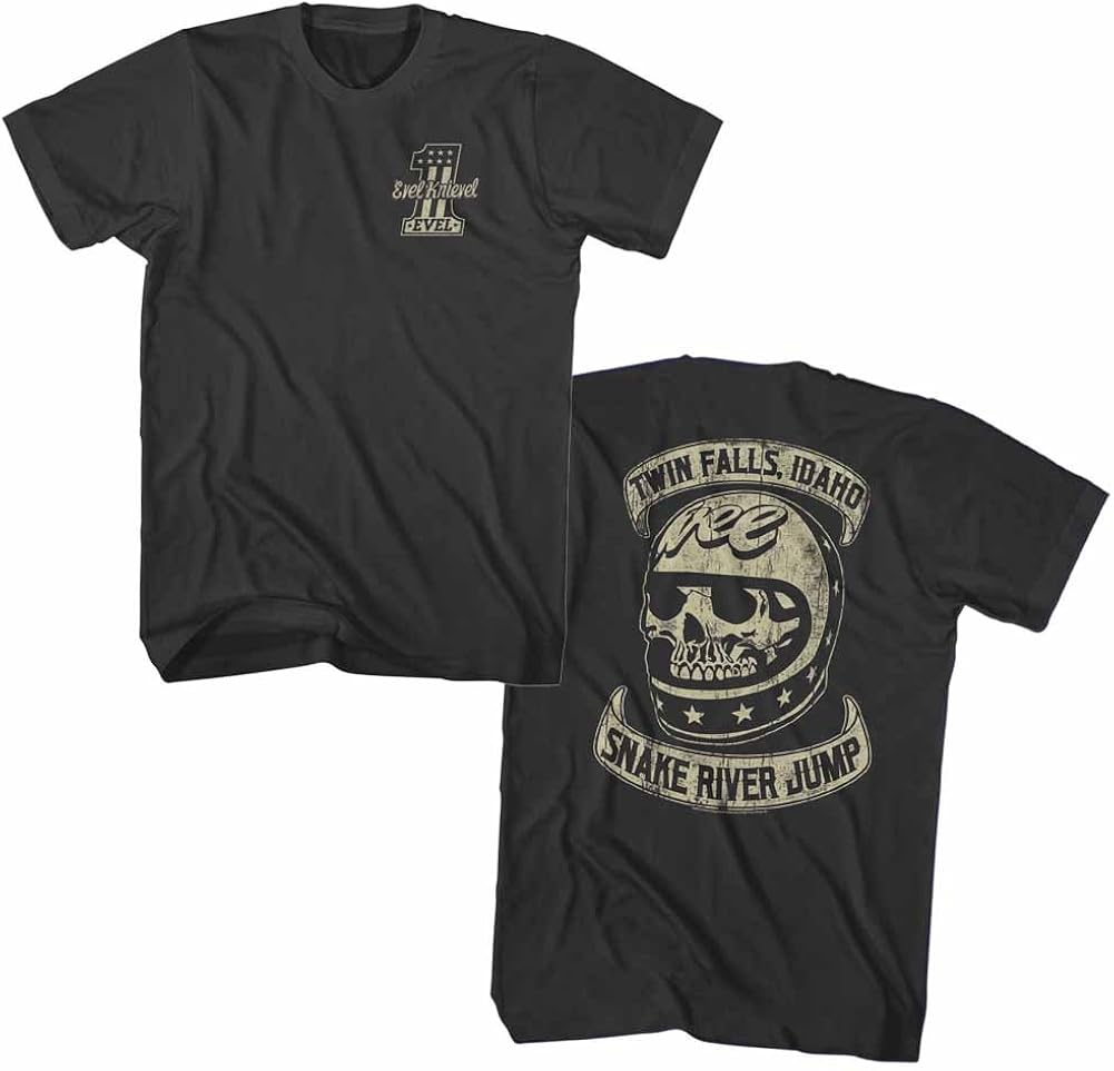 Evel Knievel Snake River Jump T-Shirt, Black Heather, Medium
