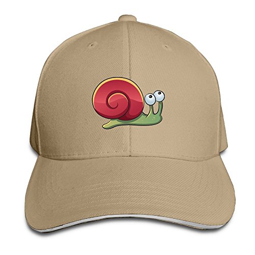 Grass8 The Cartoon Snail Snapback Sandwich Cap Unisex Baseball Cap Hats Adjustable Peaked Trucker Cap For Men and Women One Size Natural