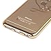 iPhone 6 Plus Case, iPhone 6S Plus Case,UZZO iPhone 6/6S Plus 5.5 inch Gold Plating Bumper TPU Case Cover with Love Heart Design Inside Glitter Diamond Crystal Clear TPU Protective Case Cover