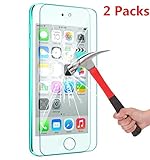 EVERMARKET(TM) Premium 9H-Hardness Scratch-Proof No-Bubble Installation Tempered Glass Screen Protector Flim for New Apple iPod Touch 6 6th - 2 Packs
