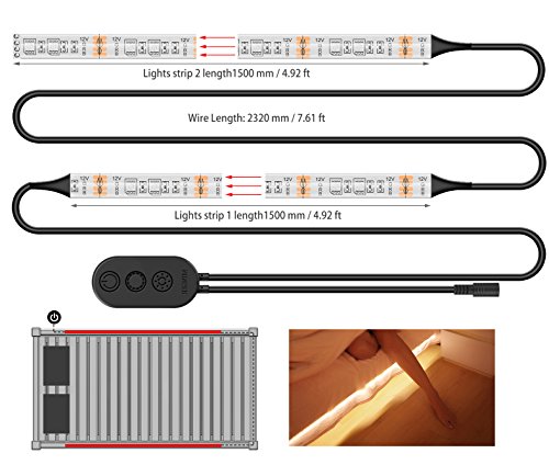 MINGER RGB Under Bed Light Wireless APP Control LED Strip Lights Sync Music, 2×4.92ft IP65 Waterproof Music Rope Lighting, 12V Power Supply Flexible RGB Light Strip, LED Bed Light Bedroom - Thumbnail 5