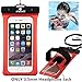 uFashion3C [Floating] Waterproof Cell Phone Case Dry Bag Pouch [With Headphone Jack,Armband,Lanyard] for iPhone 6,6S,6 Plus,6S Plus, Samsung Galaxy S8,Plus,S7,S6,Edge,Note 3,4,5,8, LG G5,G6 (Red)