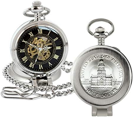 Amazon.com: Coin Pocket Watch with Skeleton Movement | Proof JFK
