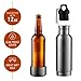 HomEquip 12oz Bottle Insulator Holder / Thermos with opener – Stainless Steel: Ideal Traveling Cooler for Glass Beer Bottles