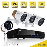 ELEC 8-Channel 1080N CCTV Security Camera System,720P AHD DVR Recorder with (4) 2000TVL Indoor/Outdoor Weatherproof Surveillance Cameras,No Hard Drive