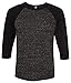Bella Canvas Unisex 3/4-Sleeve Baseball T-Shirt L Blck MRBLE/Blck Black Marble/Black