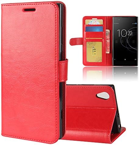 Sony Xperia XA1 Plus 5.5" Case,XMTN PU Leather [Wallet Cover] [Card Holder] Stand Magnetic Folio Case for Sony Xperia XA1 Plus Smartphone (Red)