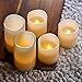 Hayley Cherie - Real Wax Flameless Candles with Timer (Set of 5) - LED Candles 5” and 3” Tall - Flickering Amber Flame - Battery Operated Pillar Candles – Large Unscented (Cream)