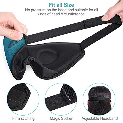 Eye Mask for Sleeping, Unimi 3D Contoured Sleep Mask & Blindfold for Men Women,Super Soft and Comfortable,100% Blockout Light 3D Eye Cover for Travel, Shift Work, Naps (Blue)