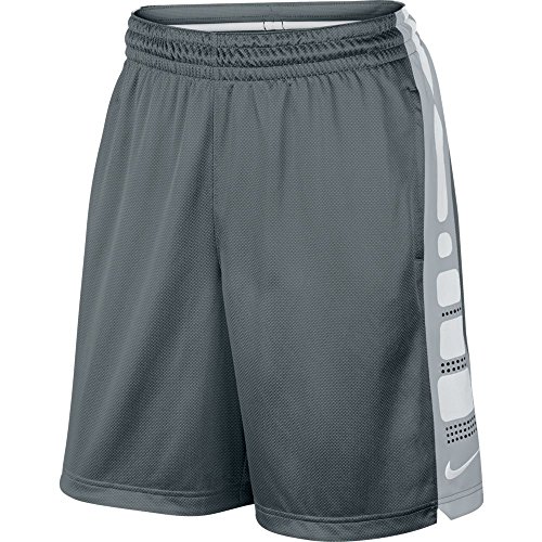 Nike Mens Elite Stripe Basketball Shorts Cool Grey/White 718378-066 Size Large