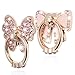 Finger Ring Stand Grip,2 Pack Luxury Glitter Diamond Universal Metal Kickstand for iPhone 16/15/14/13 Pro Max, Galaxy S24/S23/S22 Ultra, Finger Ring Grip Holder for All Smartphone, Pink/Bowknot