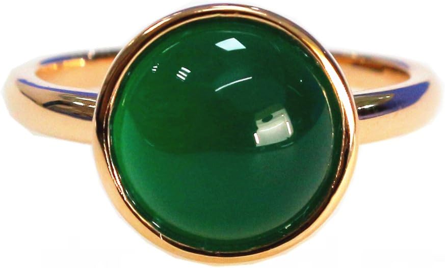 Presentable tea green agate 925 silver middle finger ring