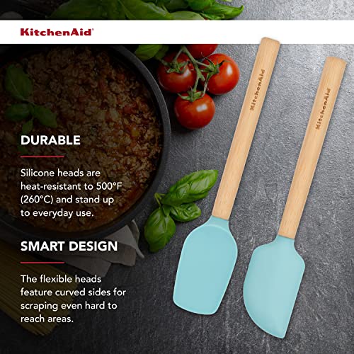 KitchenAid Bamboo Wood Handled Mini Spatula Set with Silicone Head, Set