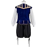 ZODICOS Men's Tudor Costume Elizabethan Period Tudor Nobleman Renaissance Velvet Doublet Jerkin Shirt Breeches Suit