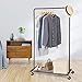 Auledio Clothes Rack, Industrial Pipe Garment Racks On Wheels, Heavy Duty Commercial Clothing Rack with Metal Bottom Shelves for Boxes Shoes Storage, Bronze