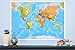 Maps International World Wall Map - Map of the World Poster - 33 x 23 - Front Lamination