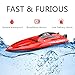 STOTOY Remote Control Boat for Kids/Adults,High Speed Electronic RC Racing Boat for Lakes-Red