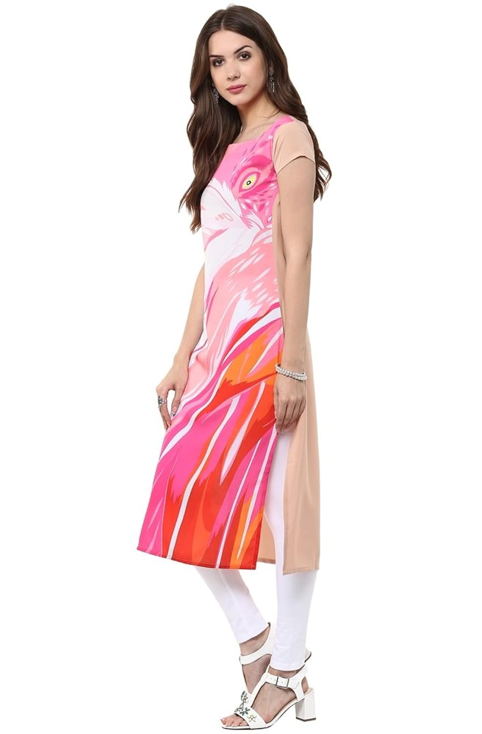 janasya women's multi digital printed crepe kurti