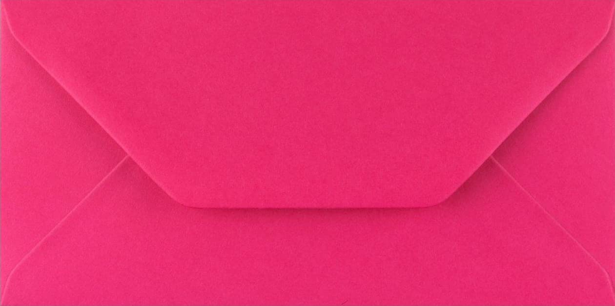 DL Coloured Envelopes for Greeting Cards Wedding Invitations & Crafts (110x220mm) Pack of 100 (Fuchsia Pink)