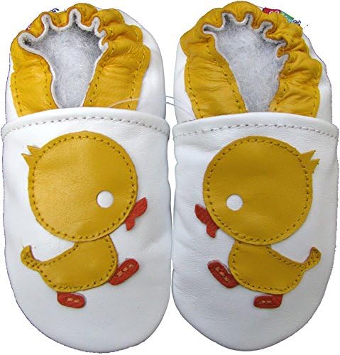 Carozoo Baby Girls' Duck White Soft Sole Leather Shoes 24-36m