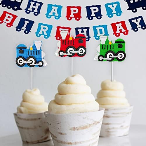 TRAIN SHAPED LOLLIPOPS – 12 INDIVIDUALLY WRAPPED CANDY SUCKERS FOR TRAIN BIRTHDAY PARTY FAVORS FOR KIDS – GOODIE BAGS AND CANDY BAR – HAND DECORATED POPS