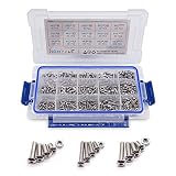 304 Stainless Steel Screw and Nut 515pcs, M3 M4 M5 Metric Socket Head Bolt and Nut Assortment Set