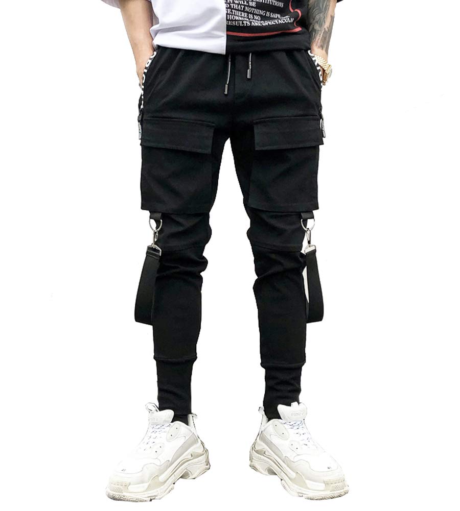 ClosJery Pants for Men Joggers Slim Fit Fashion Sweatpant Elastic Waistband Zipper Pocket