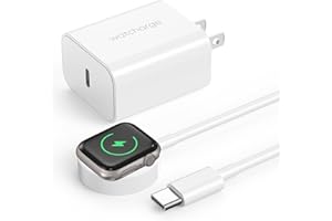Watcharge 6.6ft/2m Apple Watch Charger USB C - Magnetic Fast Charging Cable With 20W Block Compatible With Series 9/8/7/6/SE/SE2/5/4/3/2/1 Ultra, White