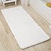 Bath Mat - 58x24-Inch Bathroom Runner with Non-Slip Backing - Absorbent High-Pile Chenille Memory Foam Bathroom Rug by Lavish Home (White)
