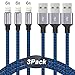 KOZOPO Phone Charger Fast Charging Nylon Braided 3Pack 6feet (Blue-3)