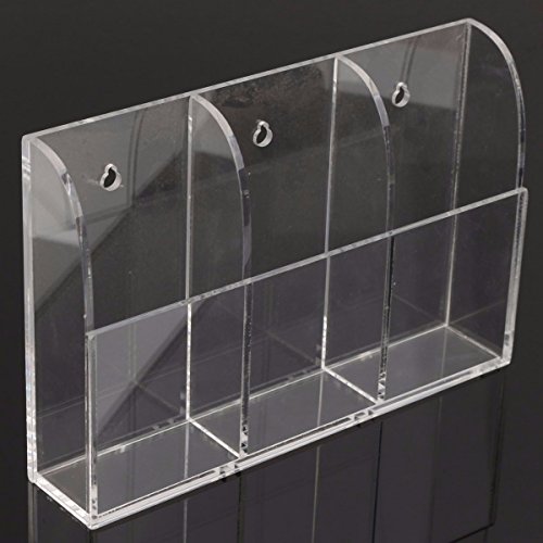 KINGSO Wall Mount 3 Tier Acrylic Remote Control Storage Holder Organizer - Thumbnail 4