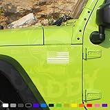 Skull Daddy Graphics USA Flag Jeep Stickers for Wrangler Cherokee JK TJ YJ CJ XJ Pair x2 (White - Gloss)
