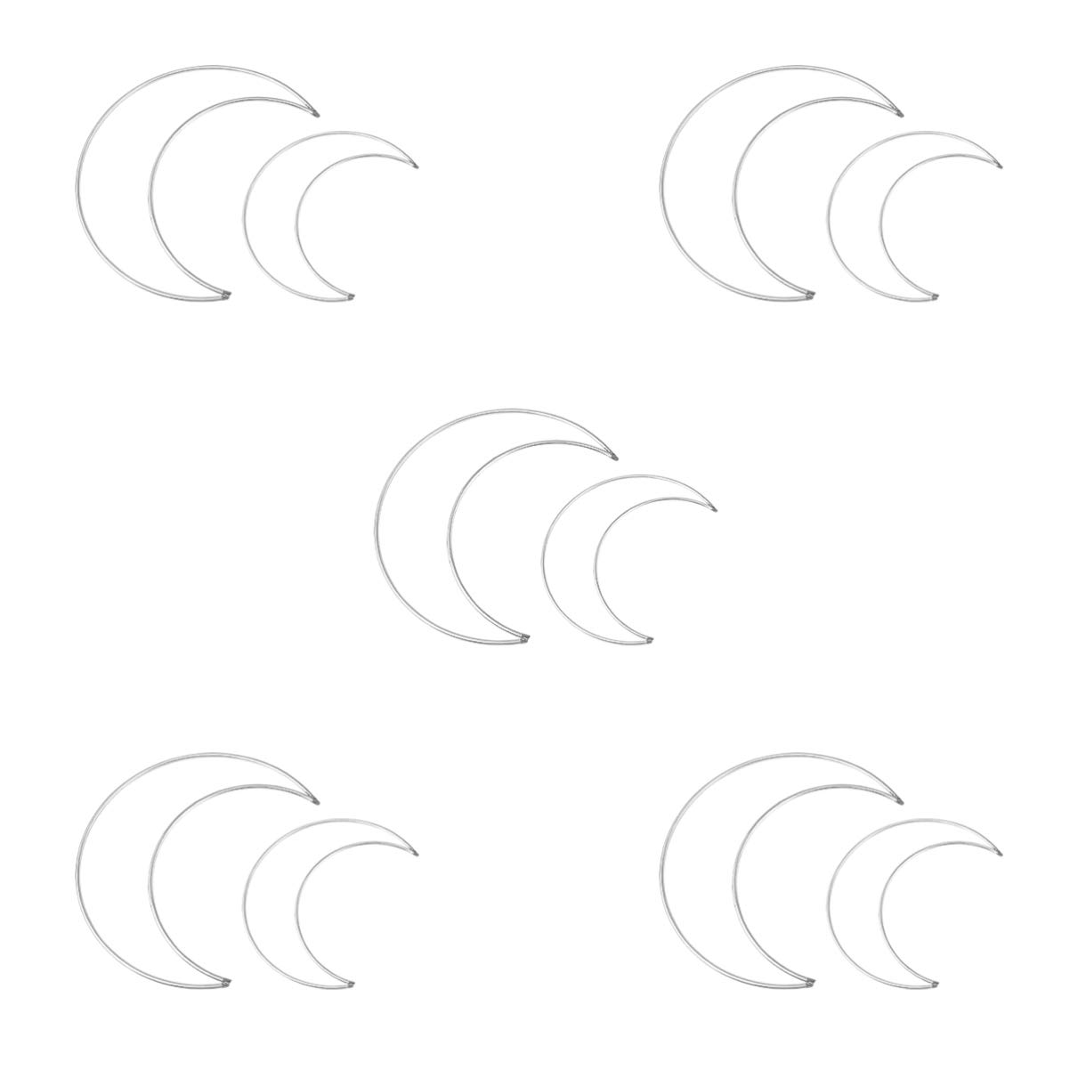 EXCEART 10Pcs Metal Dream Catcher Ring Moon Shaped Dream Catcher Hoop Circles Dream Catcher Frame DIY Craft Tools for Dream Catcher Making S+L