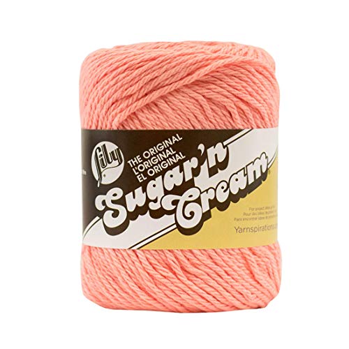 Lily Sugar N Cream The Original Solid Yarn - (4) Medium Gauge 100% Cotton - 2.5 Oz - Tea Rose - Machine Wash & Dry
