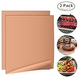 AmyHomie Copper Grill Mat, Non Stick BBQ Grill Mats, Grilling Mats, Reusable, Easy to Clean FDA Approved, PFOA Free, Grill Mats for Gas