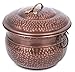 BIRDROCK HOME Water Hose Holder with Lid | Ground Garden Hose Pot | Decorative | Handle | Embossed | Steel Metal with Copper Accents | Outdoor or Indoor Use