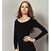 Liang Rou Women's Scoop Neck Long Sleeve Ultrathin Modal Thermal Underwear Shirt/Top Black Medium