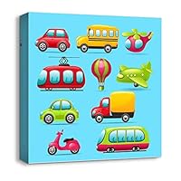 Canvas Wall Art Cartoon Picture Canvas Prints Home Artwork Decoration for Kids Bedroom Bathroom - 12x12 inches
