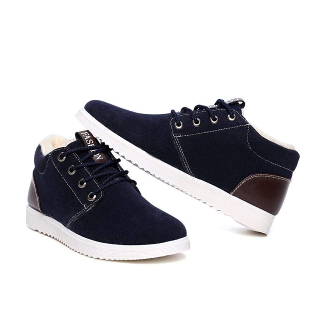 Haonike Nuevos Hombres de Moda Tobillo con Cordones Antideslizantes Engrosamiento Botines de Nieve cálida Botas