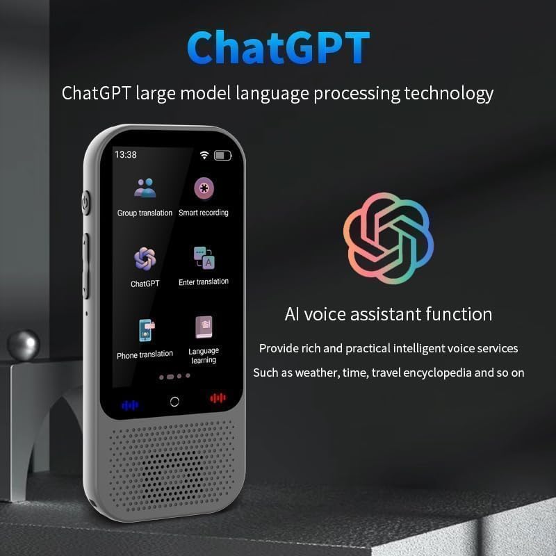Duckdik Indiana 2025 Voice Instant Language Translator, WiFi Free Image Translator, Offline Translation 18 Languages, 142 Online, Portable Travel Translator