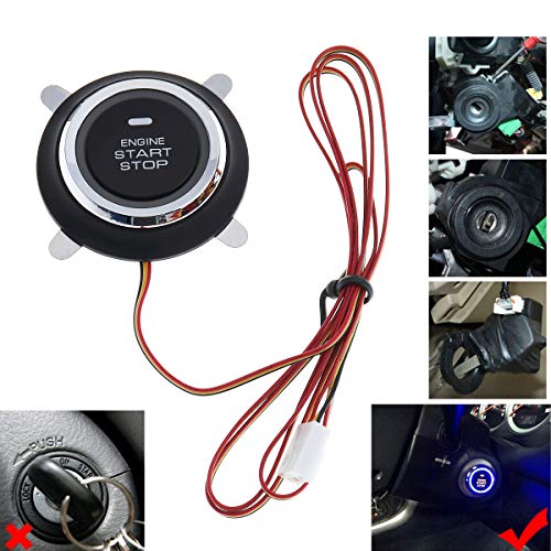 BANVIE PKE Car Alarm System with Remote Engine Start and Push to Engine
