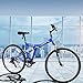 Murtisol Folding Mountain Bikes 26” Foldable Bikes with Softtail Full Suspension & Designed Folding Fork & Adjustable Seat & 7 Speeds Derailleur (Blue White)thumb 1