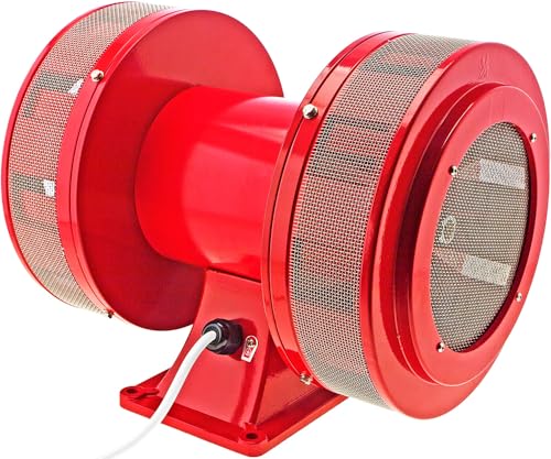 Vixen Horns Super Loud Air Raid Siren - Industrial Alarm Ultra Heavy Duty Electric Motor 220V, Fire Tornado Siren Horn (Omnidirectional, 132 dB, Range 3900 ft)