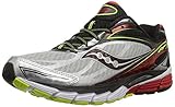 Saucony Men's Ride 8 Running Shoe, Silver/Red/Citron,10 M US